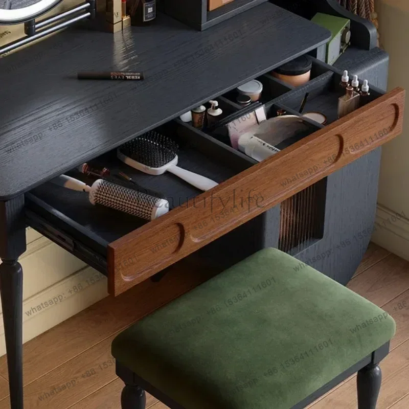 طاولة تجميل سوداء من LJY مع در - مراجعة Beauty Makeup Vanity Set وسعره